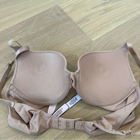 Victorias Secret PINK Tan Black Strapless Bra 32B XS Small Lingerie Tshirt Brown - Picture 5 of 11